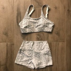 Curves N Combatboots Snakeprint Short Set